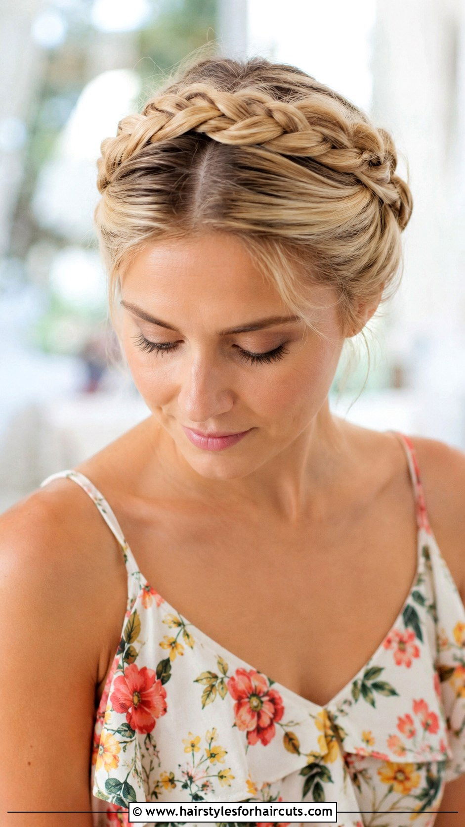 Milkmaid Braid Updo - 25 braid hairstyles shoulder length hair - 25 braid hairstyles shoulder length hair