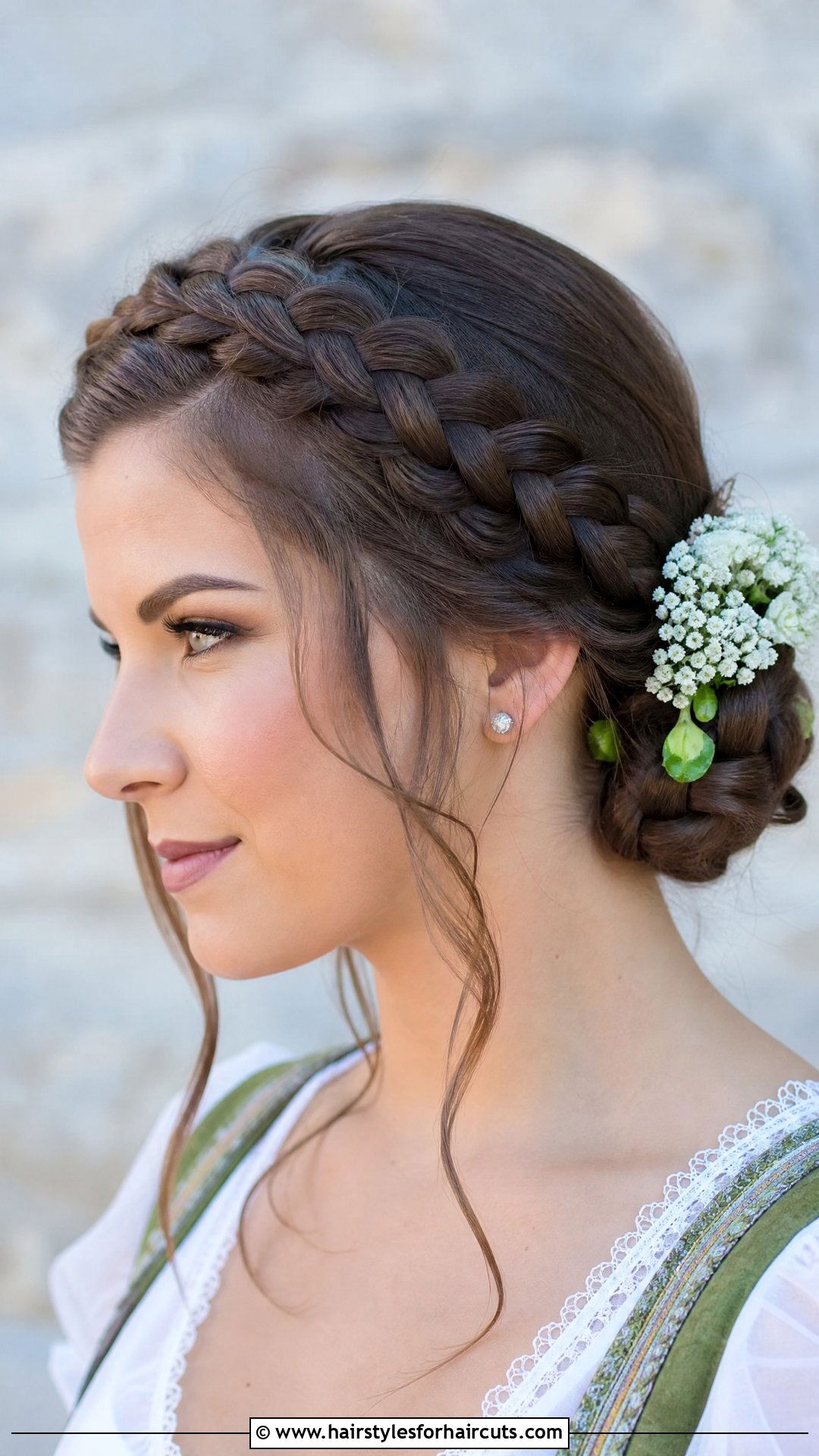 Milkmaid Braid Wedding Hairstyle - 25 wedding hairstyles for dark hair - 25 wedding hairstyles for dark hair