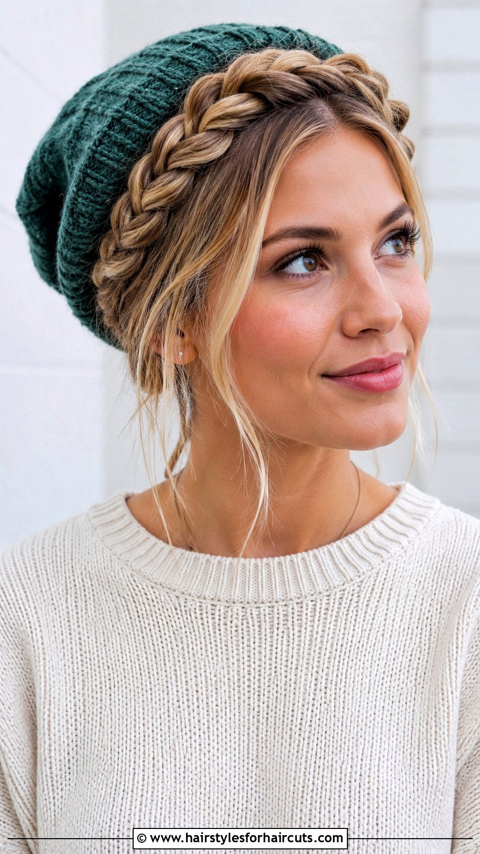 Milkmaid Braids With Beanie - 25 beanie hairstyles for long hair - 25 beanie hairstyles for long hair