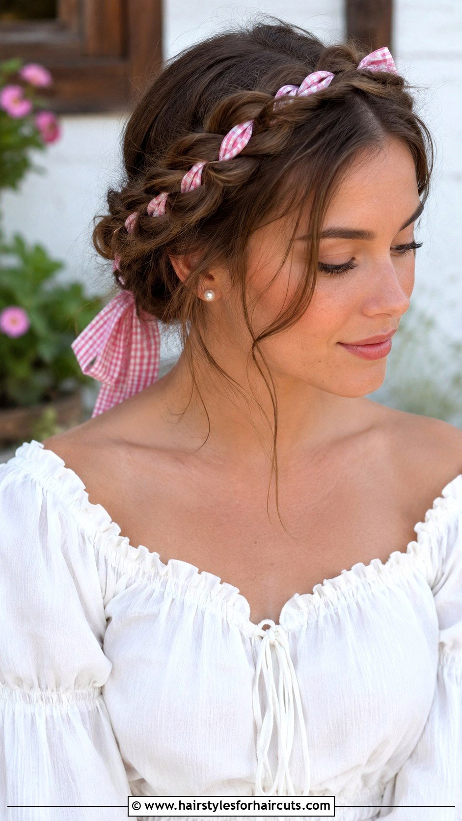 Milkmaid Braids With Ribbon Hairstyle - 25 ribbon hairstyles - 25 ribbon hairstyles