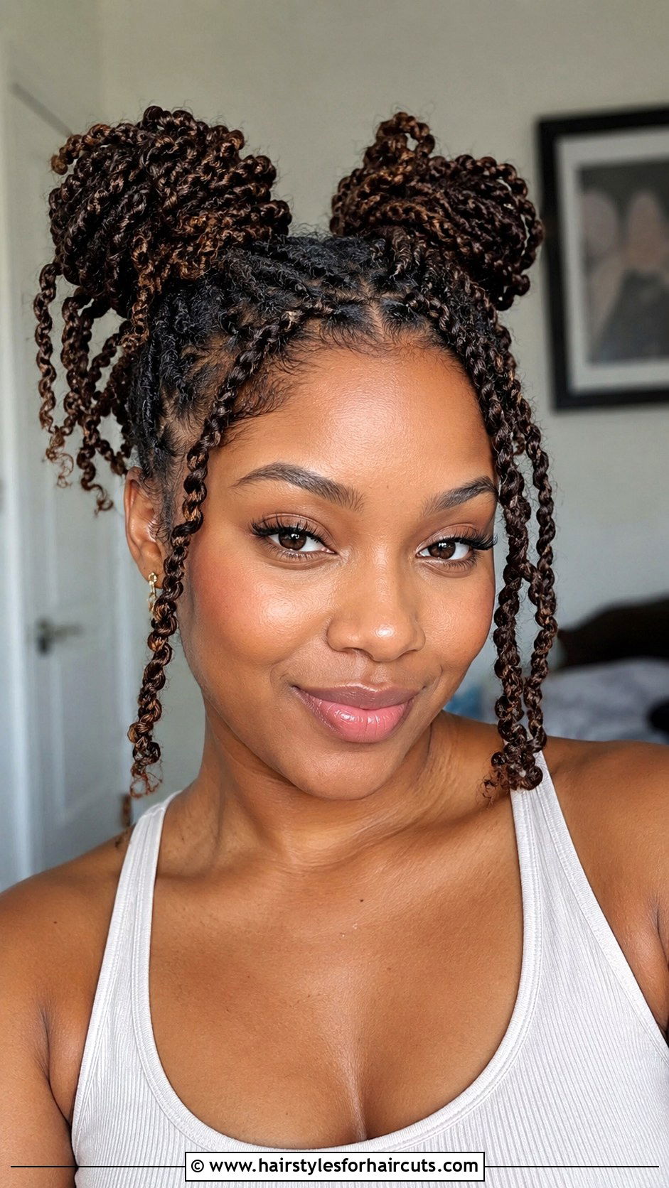 Mini Twists Space Buns - 25 mini twist hairstyles - 25 mini twist hairstyles