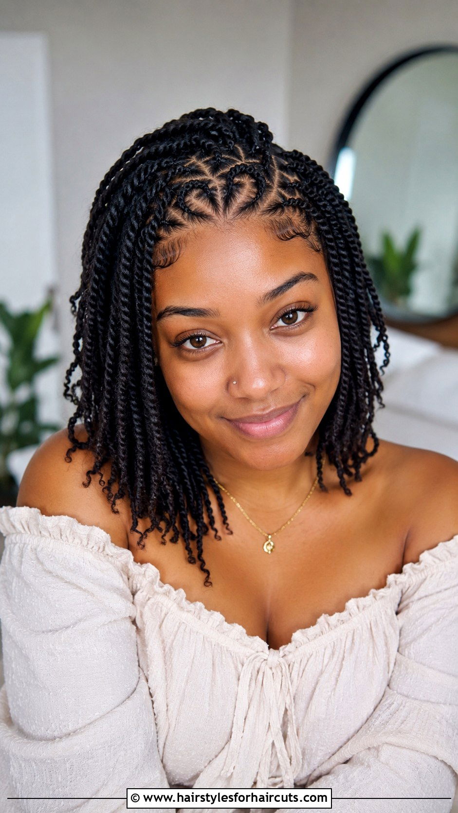 Mini Twists With Heart Parting - 25 mini twist hairstyles - 25 mini twist hairstyles