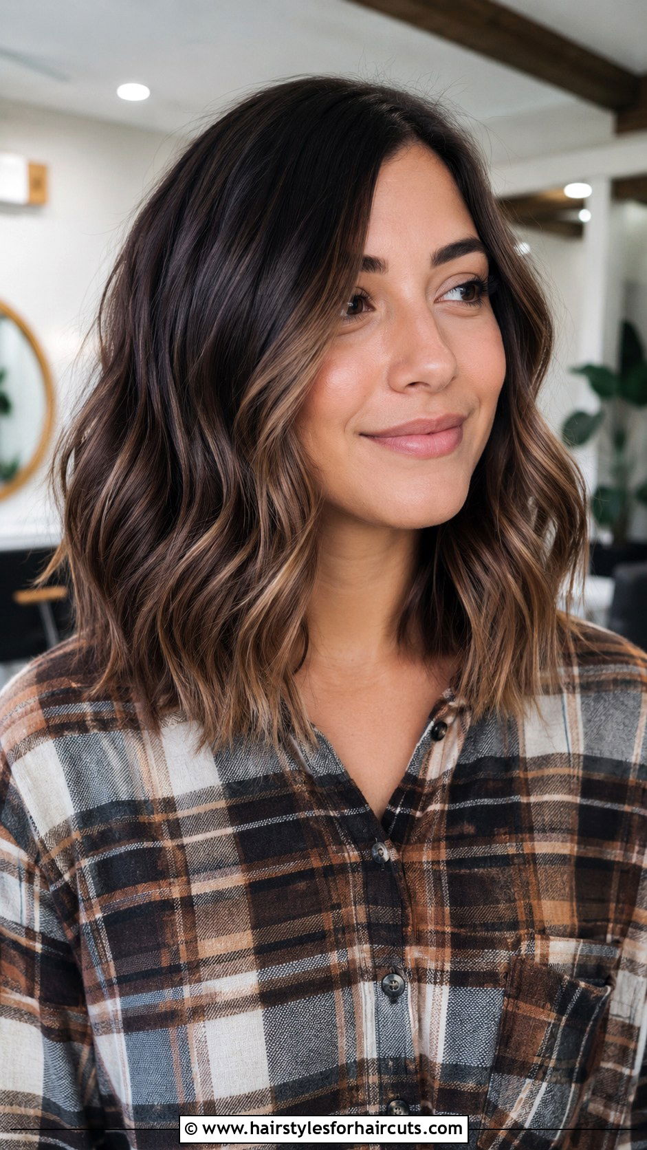 Mocha Balayage Wavy Lob - 25 balayage hairstyles - 25 balayage hairstyles