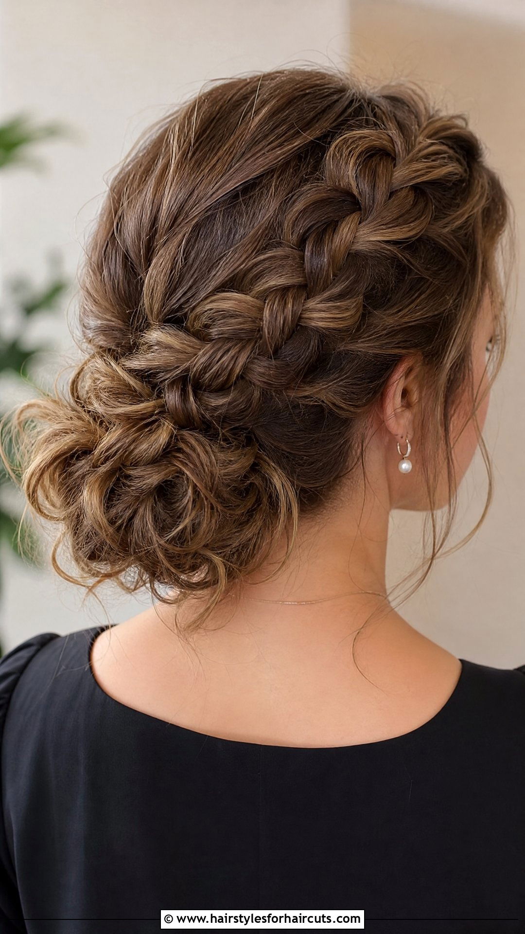 Modern French Braid Updo - 25 hairstyles for wedding guests medium length hair - 25 hairstyles for wedding guests medium length hair