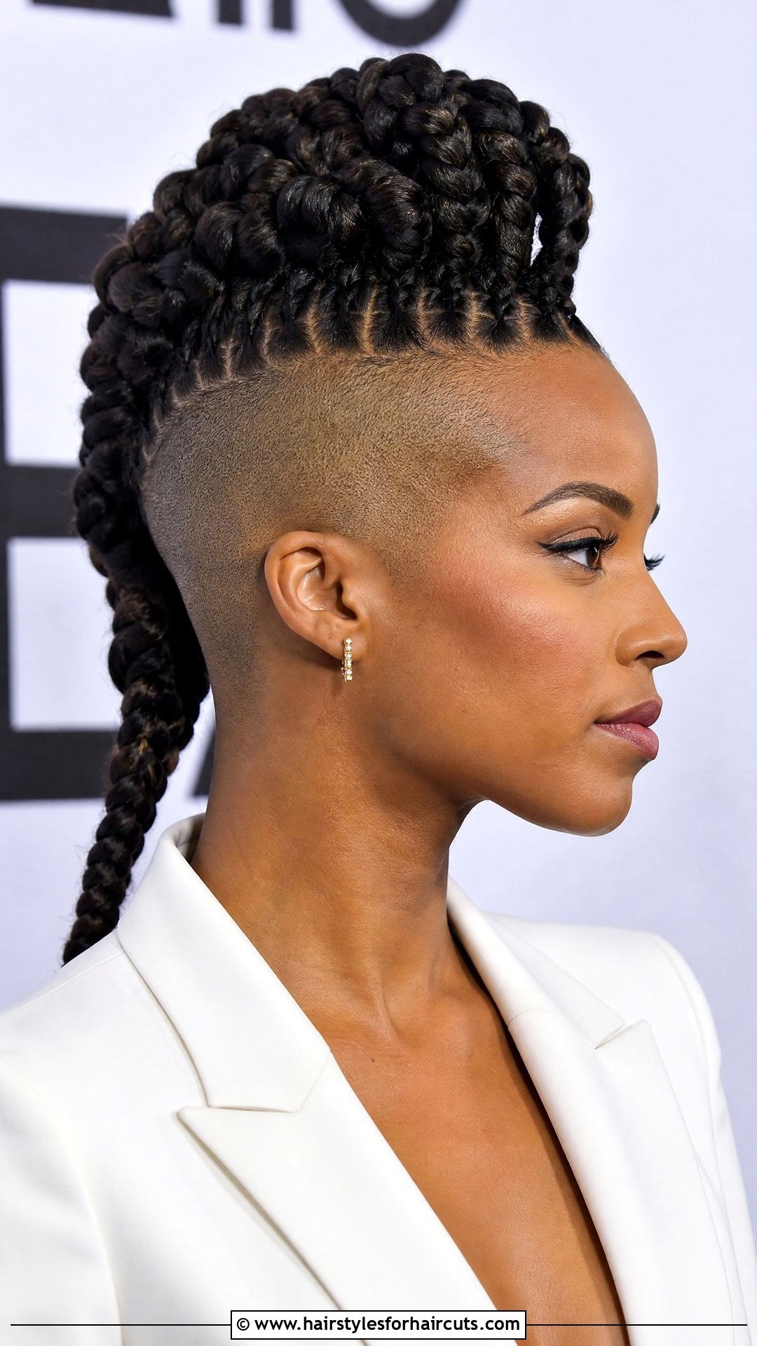 Mohawk Braid Updo - 25 wedding updo hairstyles for black hair - 25 wedding updo hairstyles for black hair