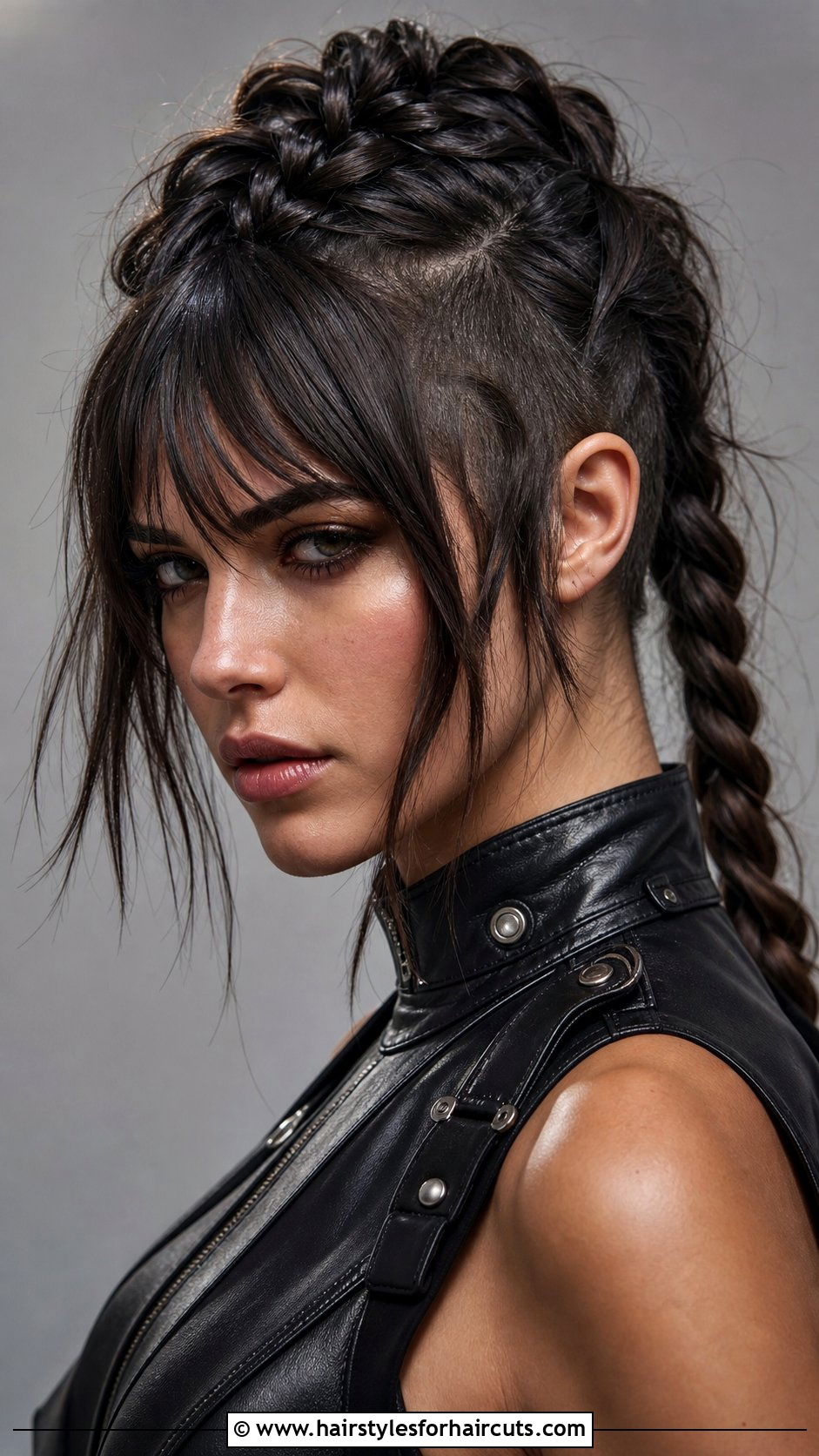 Mohawk Braid With Choppy Bangs - 25 prom hairstyles for short hair with bangs - 25 prom hairstyles for short hair with bangs