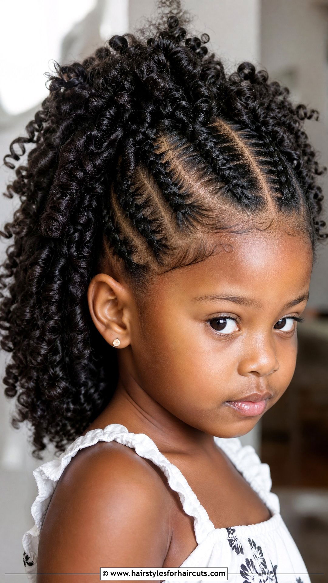 Mohawk Braid With Curly Ends - 25 flower girl hairstyles for black hair - 25 flower girl hairstyles for black hair