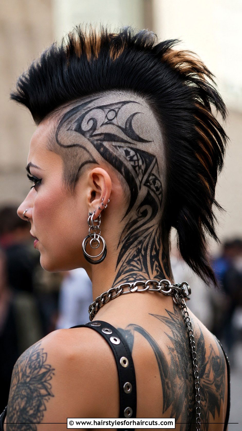 Mohawk Haircut With Intricate Back Design - 25 haircuts designs in the back - 25 haircuts designs in the back