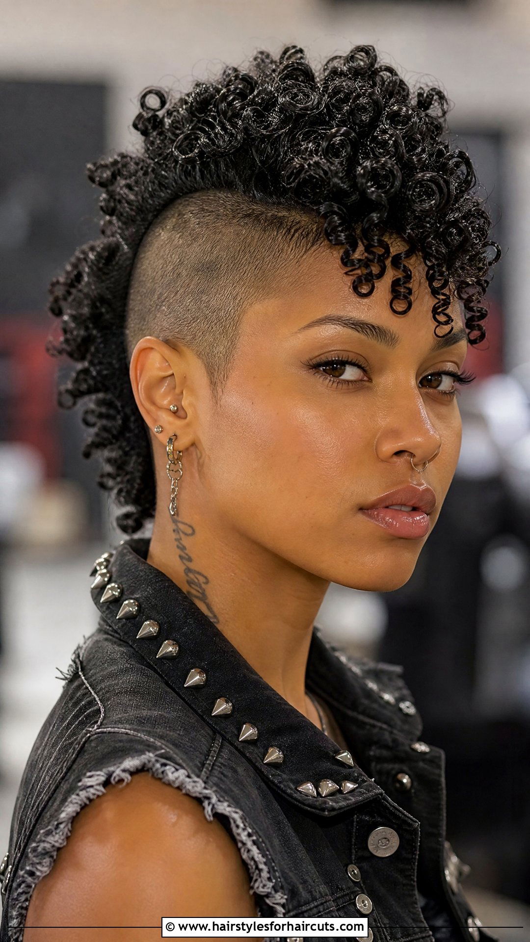 Mohawk With Spiral Curls - 25 spiral hairstyles for black hair - 25 spiral hairstyles for black hair