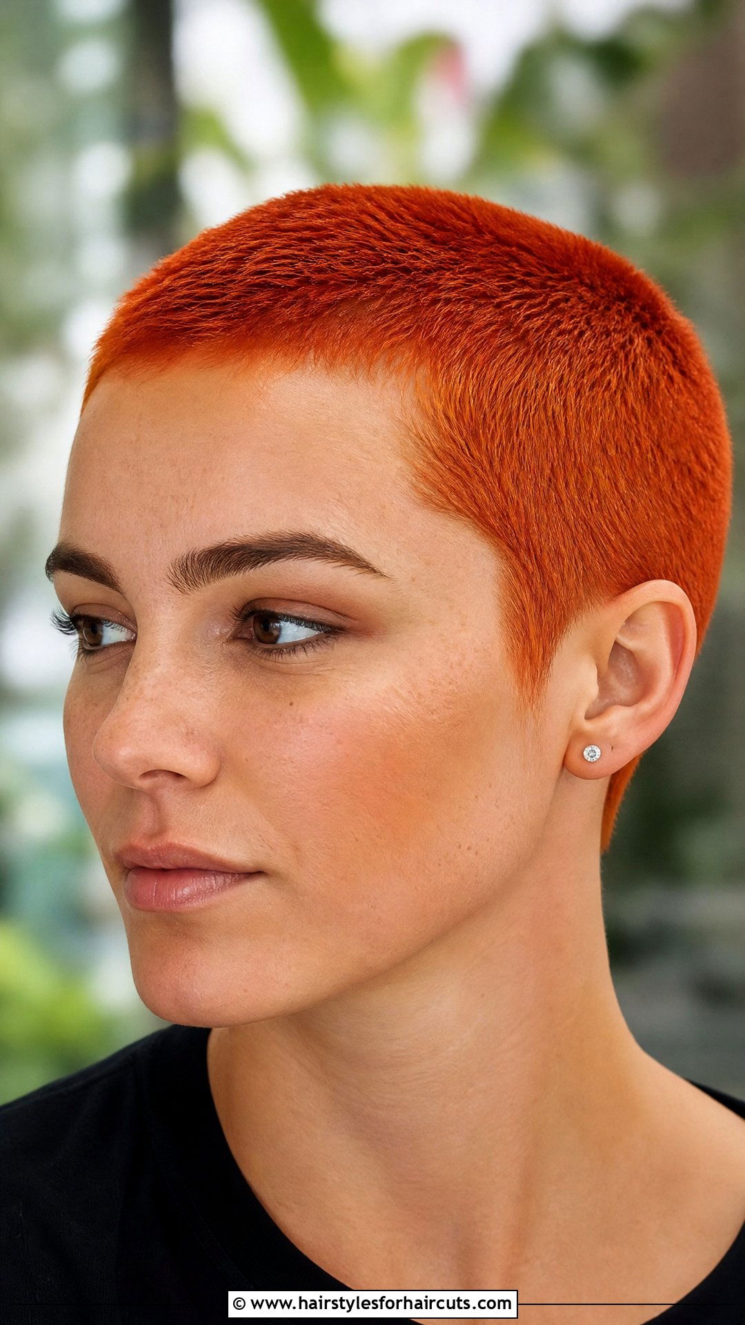 Molten Red Buzz Cut - 25 fire hairstyles - 25 fire hairstyles