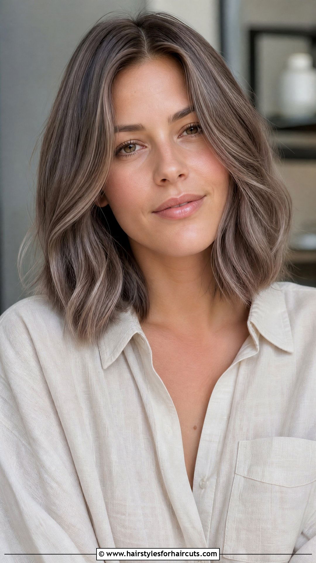 Mushroom Brown Lob - 25 dyeing hairstyles - 25 dyeing hairstyles