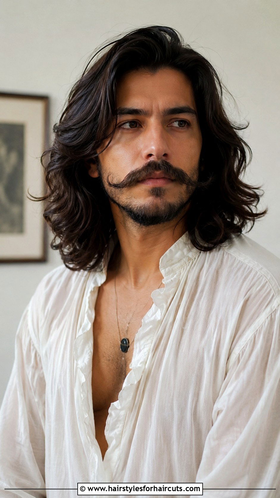 Musketeer Mustache With Layered Waves - 25 80s facial hairstyles - 25 80s facial hairstyles