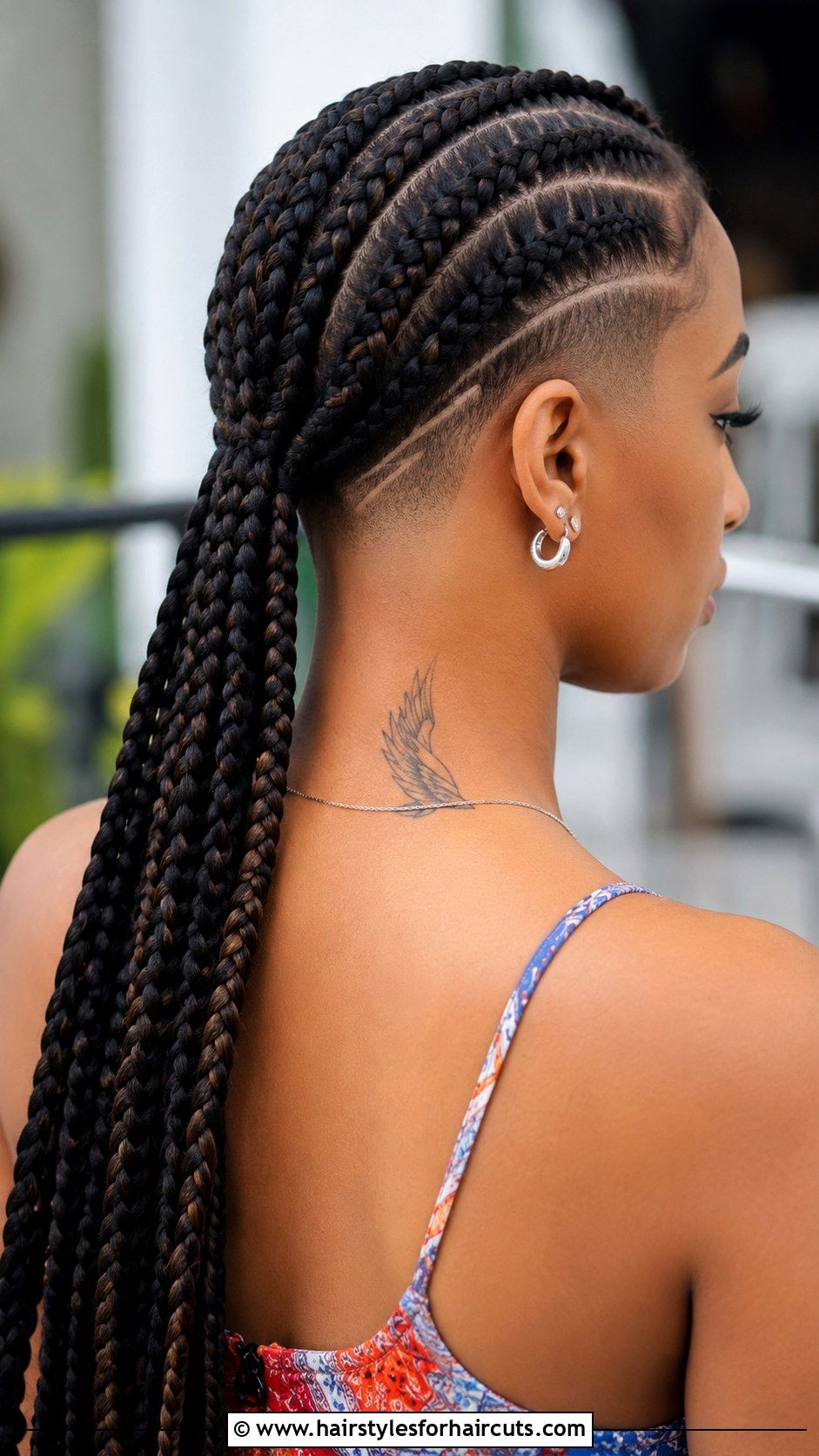 Nape Fade With Long Braids - 25 fade african ladies haircuts - 25 fade african ladies haircuts