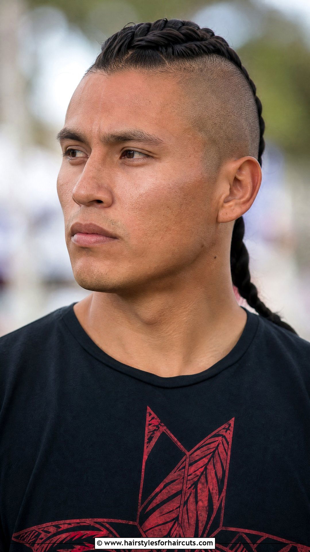 Native American Shaved Sides With Center Braid - 25 native american hairstyles - 25 native american hairstyles