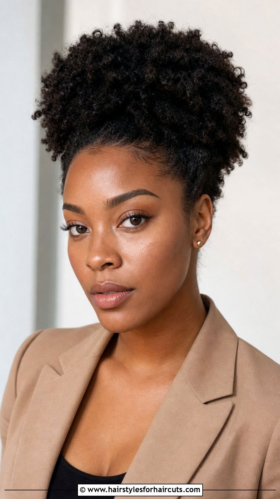 Natural Afro Puff - 25 corporate hairstyles - 25 corporate hairstyles