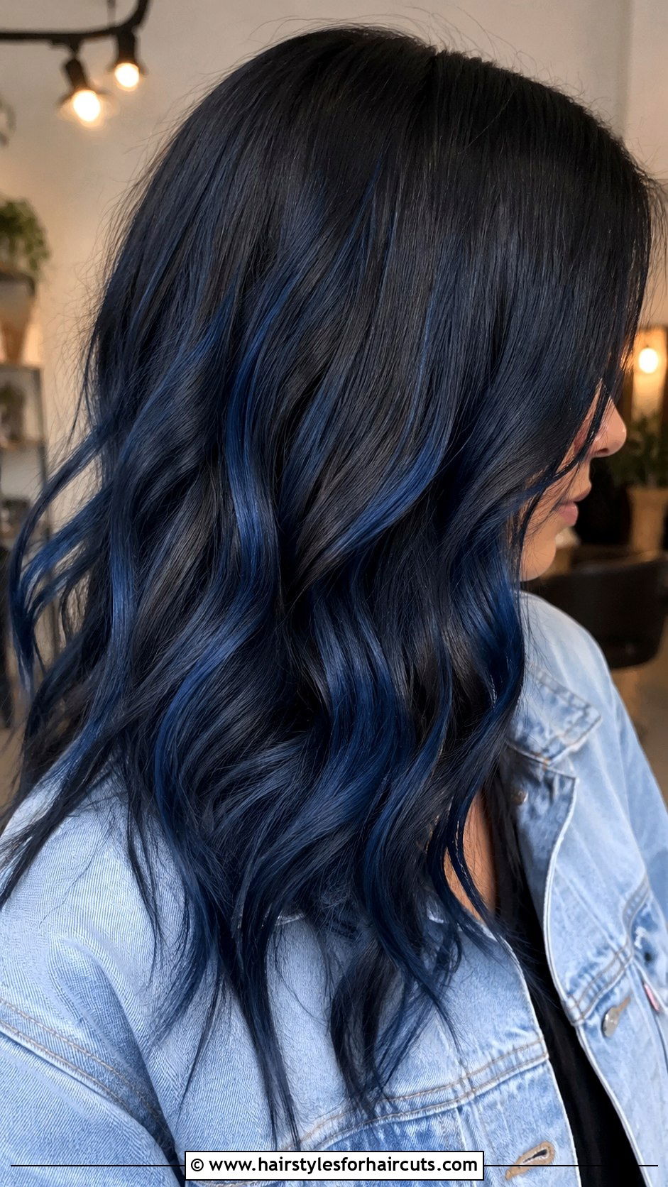 Navy Blue Balayage On Black Hair - 25 black and blue hairstyles - 25 black and blue hairstyles