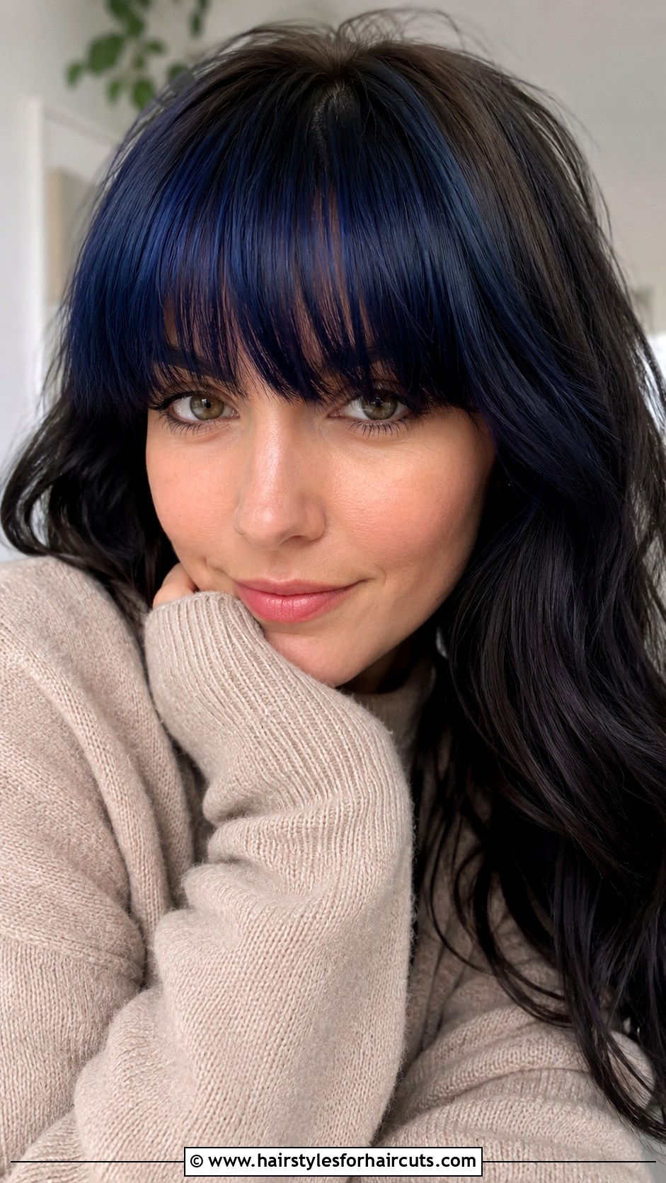 Navy Blue Bangs Hair - 25 dark blue hairstyles - 25 dark blue hairstyles