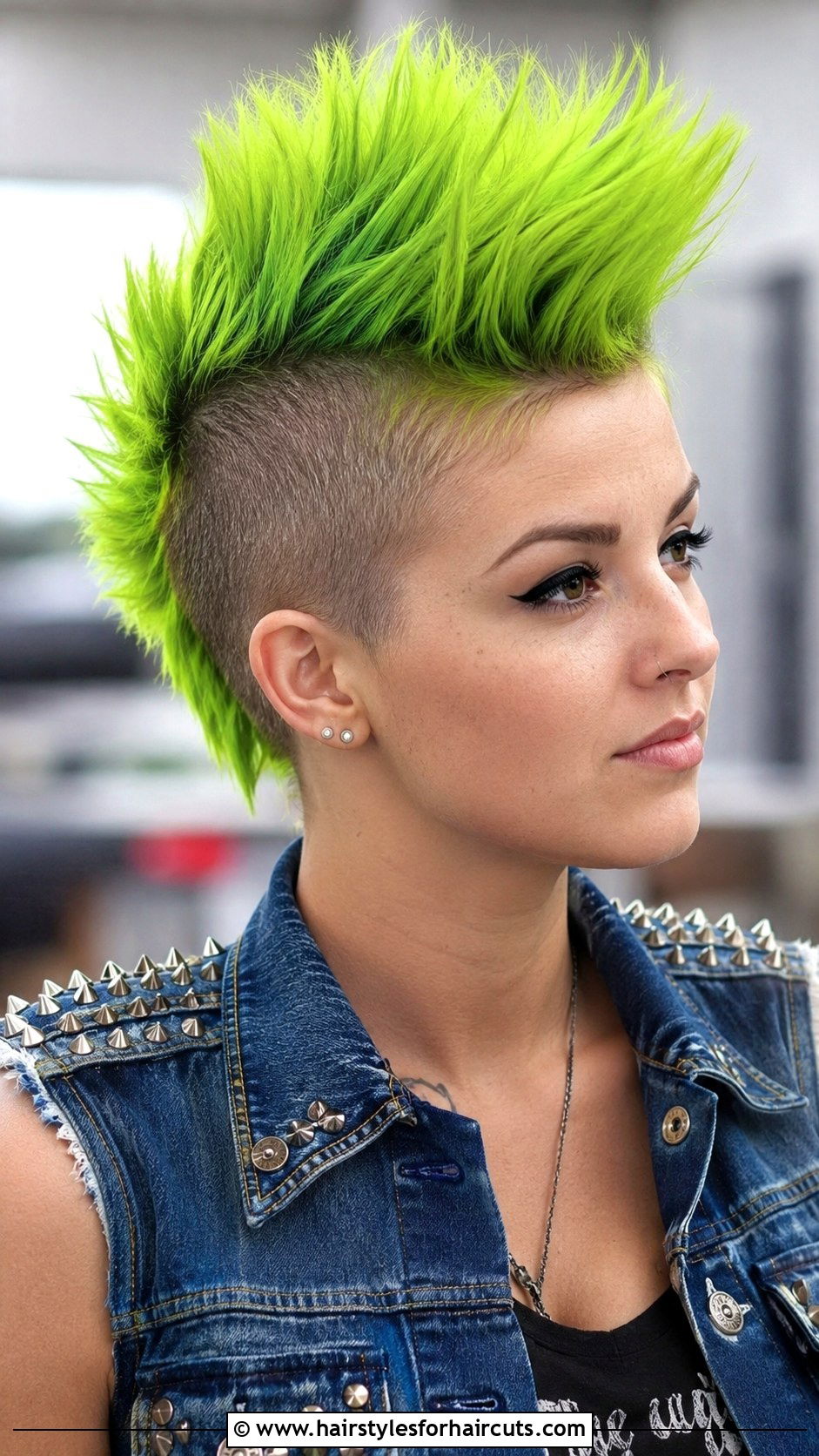 Neon Green Faux Hawk - 25 green hairstyles - 25 green hairstyles