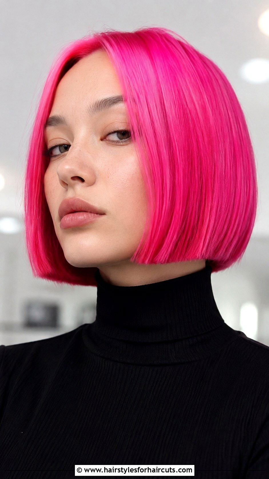 Neon Pink Bob Haircut - 25 pink hairstyles - 25 pink hairstyles