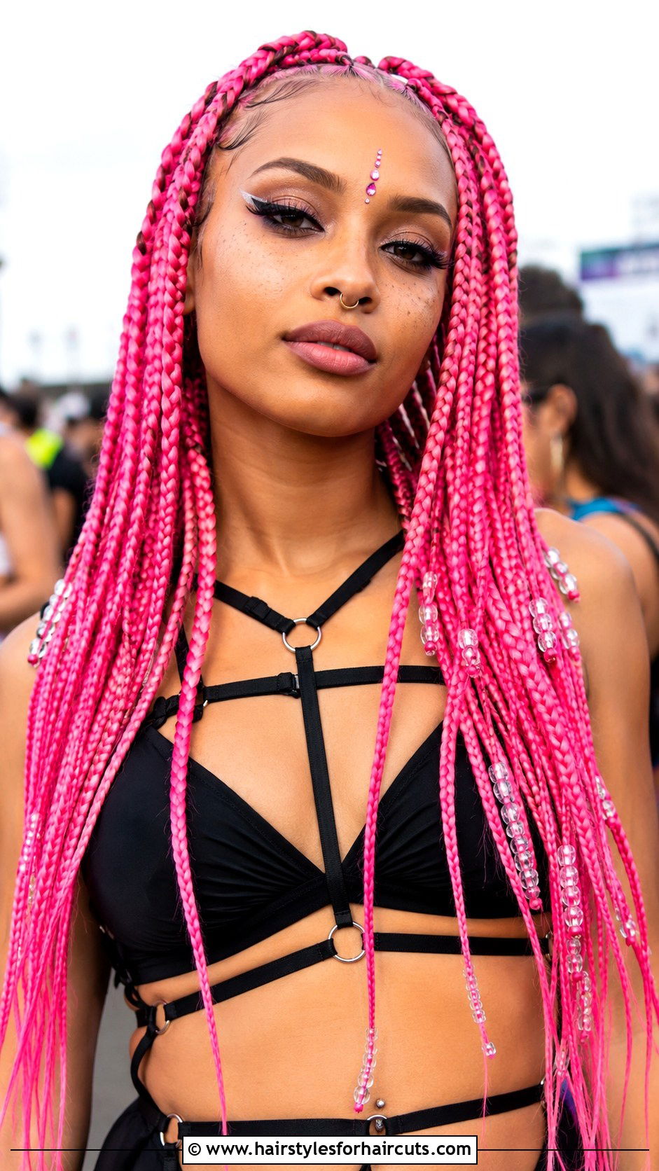 Neon Pink Box Braids - 25 edc hairstyles - 25 edc hairstyles