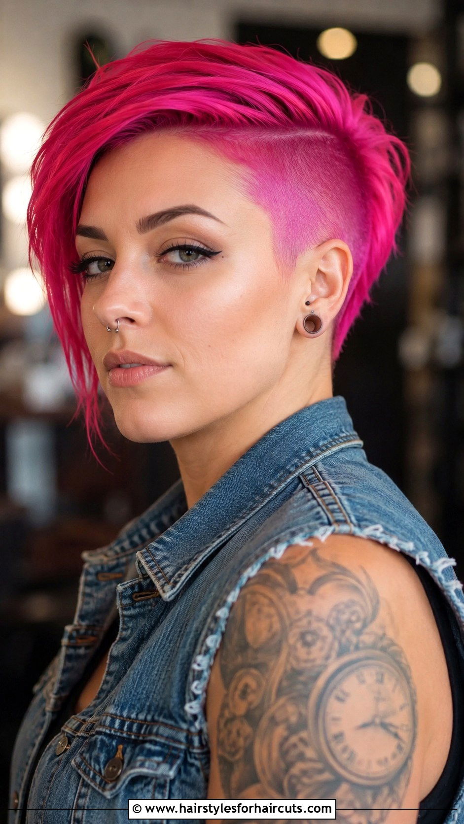 Neon Pink Undercut - 25 pink ladies hairstyles - 25 pink ladies hairstyles