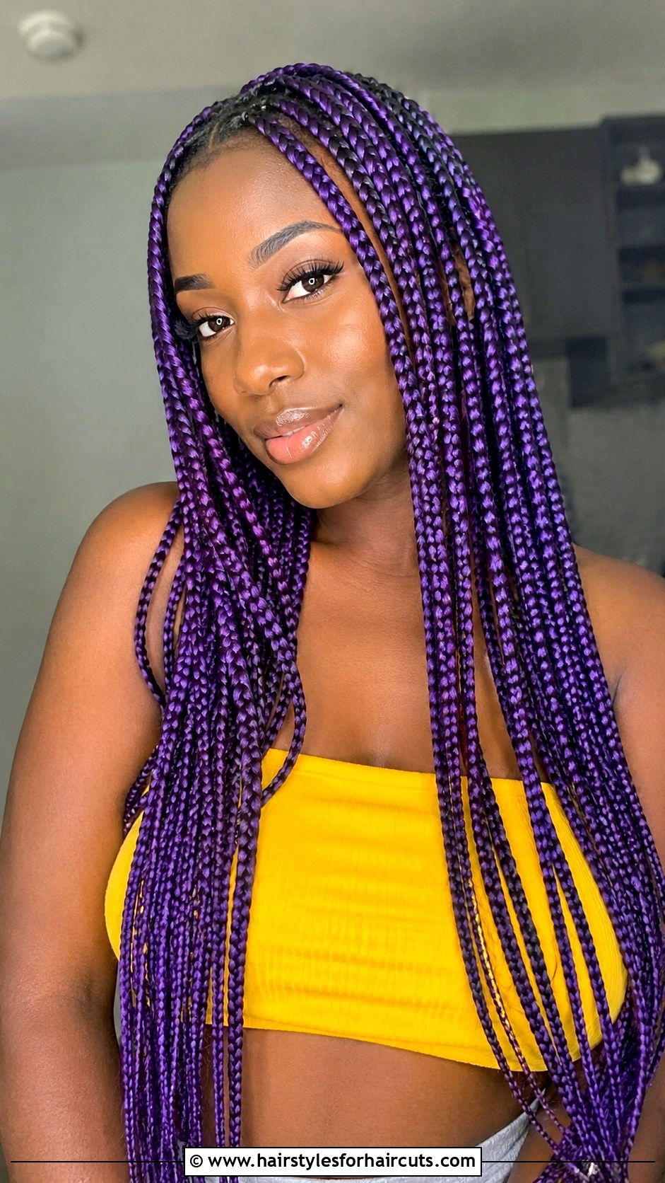 Neon Purple Box Braids - 25 neon hairstyles - 25 neon hairstyles