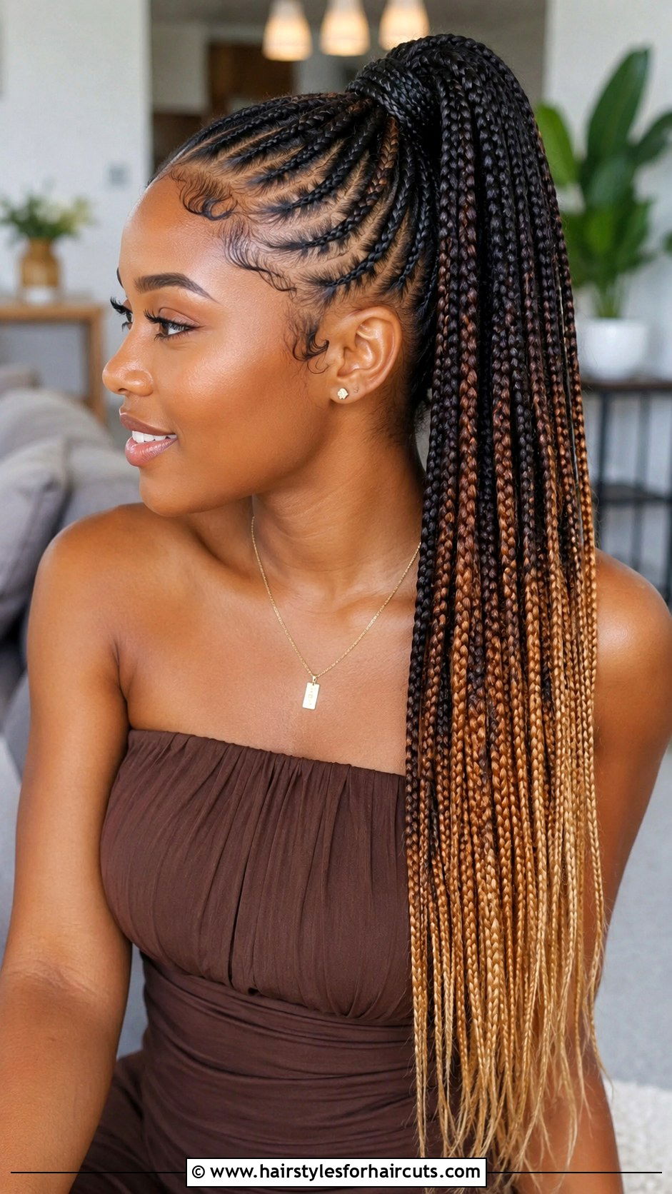 Ombre Braid Ponytail - 25 braid ponytail hairstyles for black hair - 25 braid ponytail hairstyles for black hair
