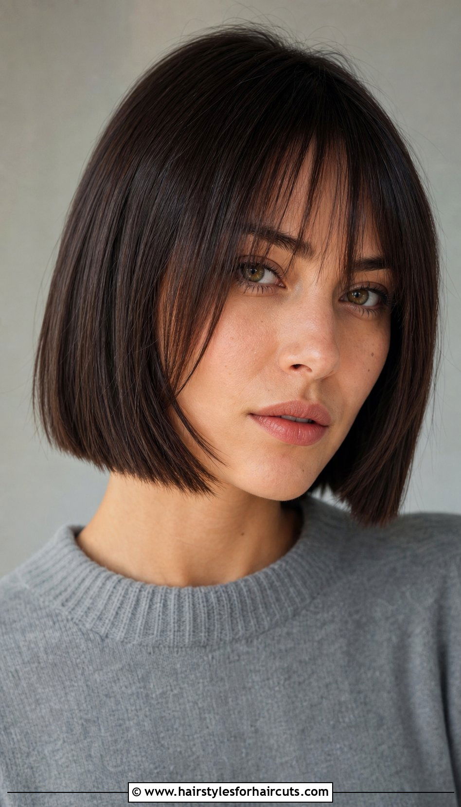 One Length Cut With Long Bangs - 25 hairstyles for long straight fine hair - 25 hairstyles for long straight fine hair
