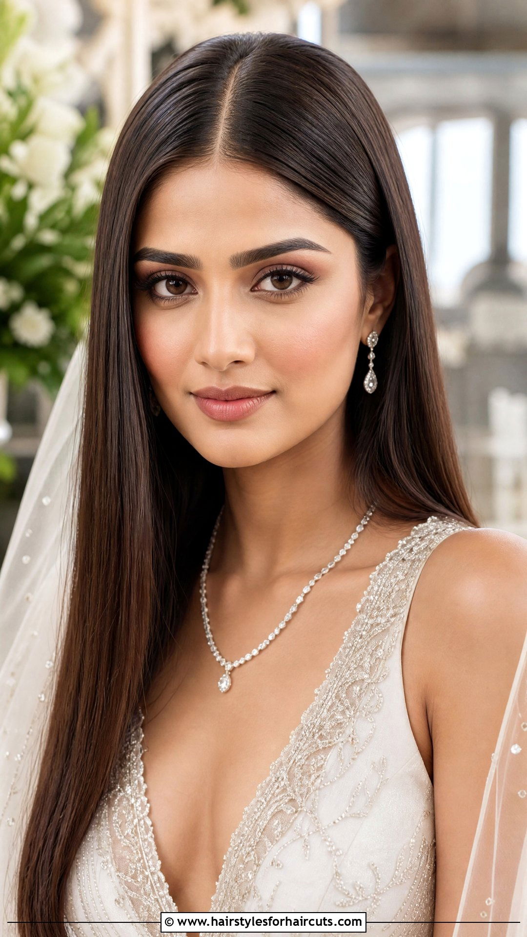 Open Hair Center Part Straight Wedding - 25 open hair hairstyles for wedding - 25 open hair hairstyles for wedding