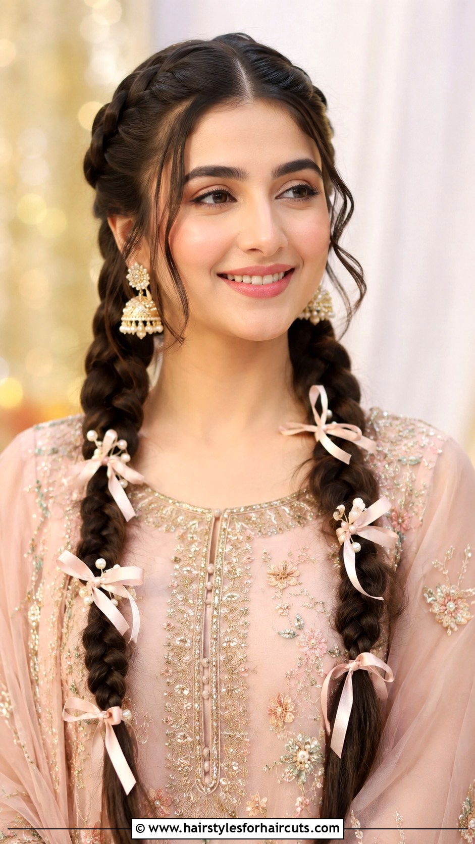 Pakistani Double Braid Look - 25 pak hairstyles - 25 pak hairstyles