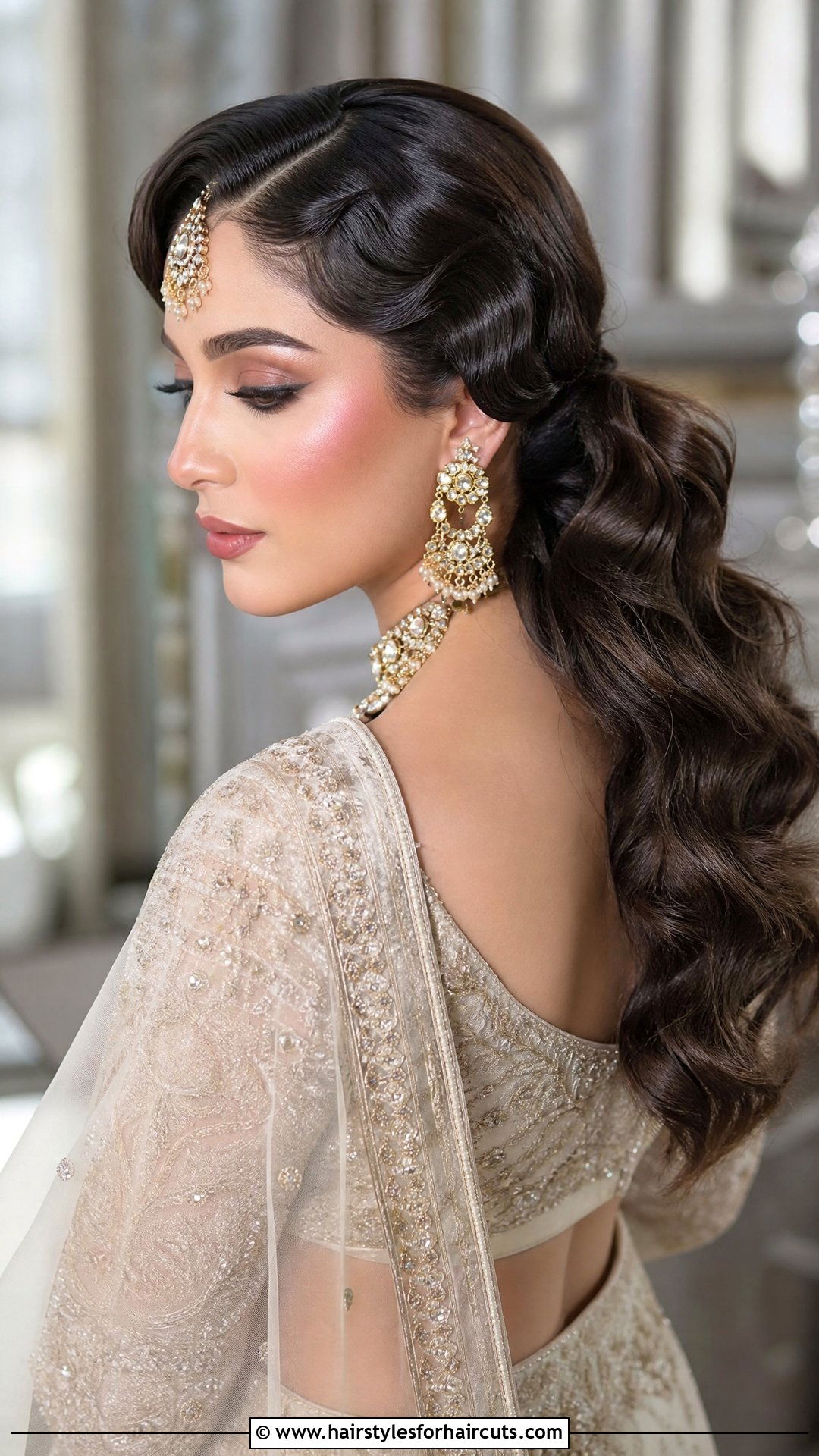 Pakistani Retro Wavy Ponytail - 25 pakistani hairstyles - 25 pakistani hairstyles