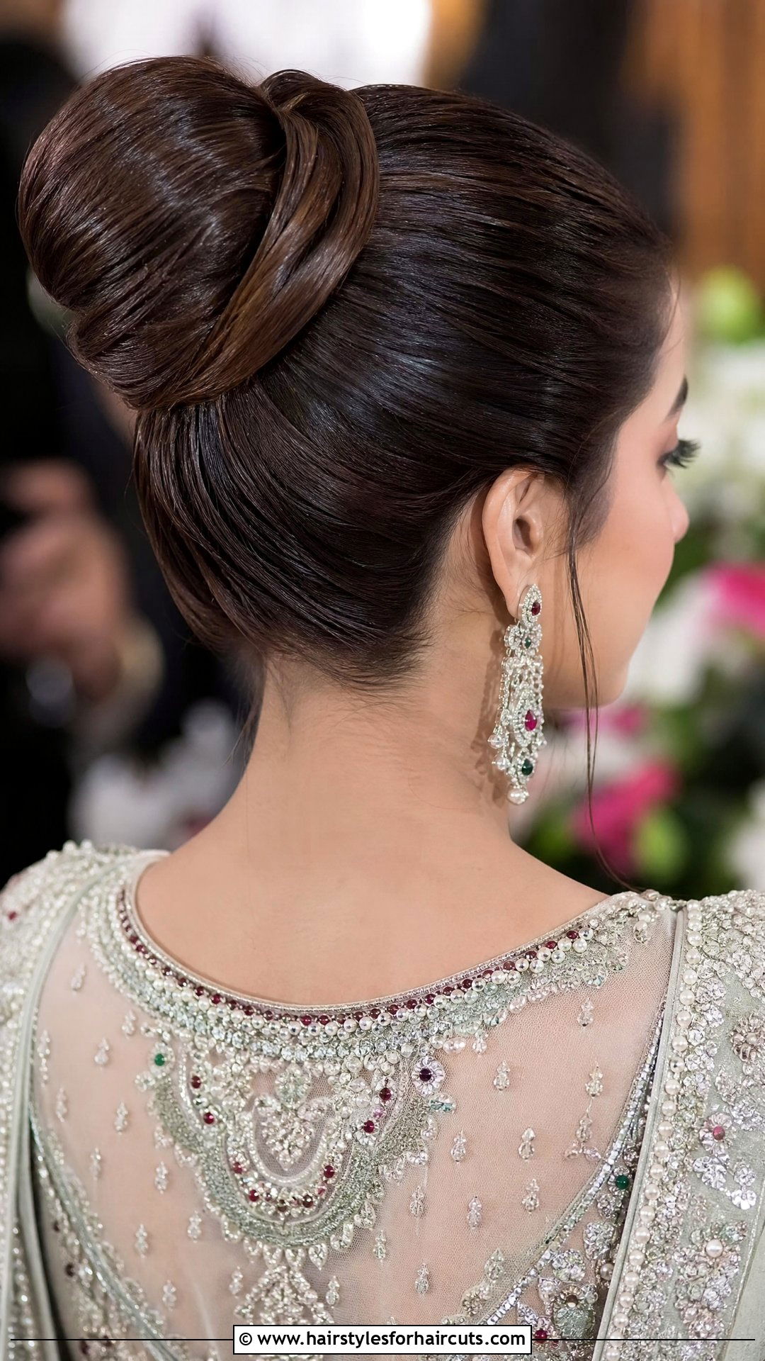 Pakistani Sleek High Bun Hairstyle - 25 pakistani hairstyles - 25 pakistani hairstyles