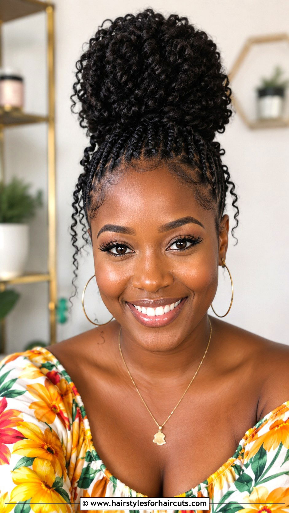 Passion Twists High Bun - 25 braided buns hairstyles for black hair - 25 braided buns hairstyles for black hair