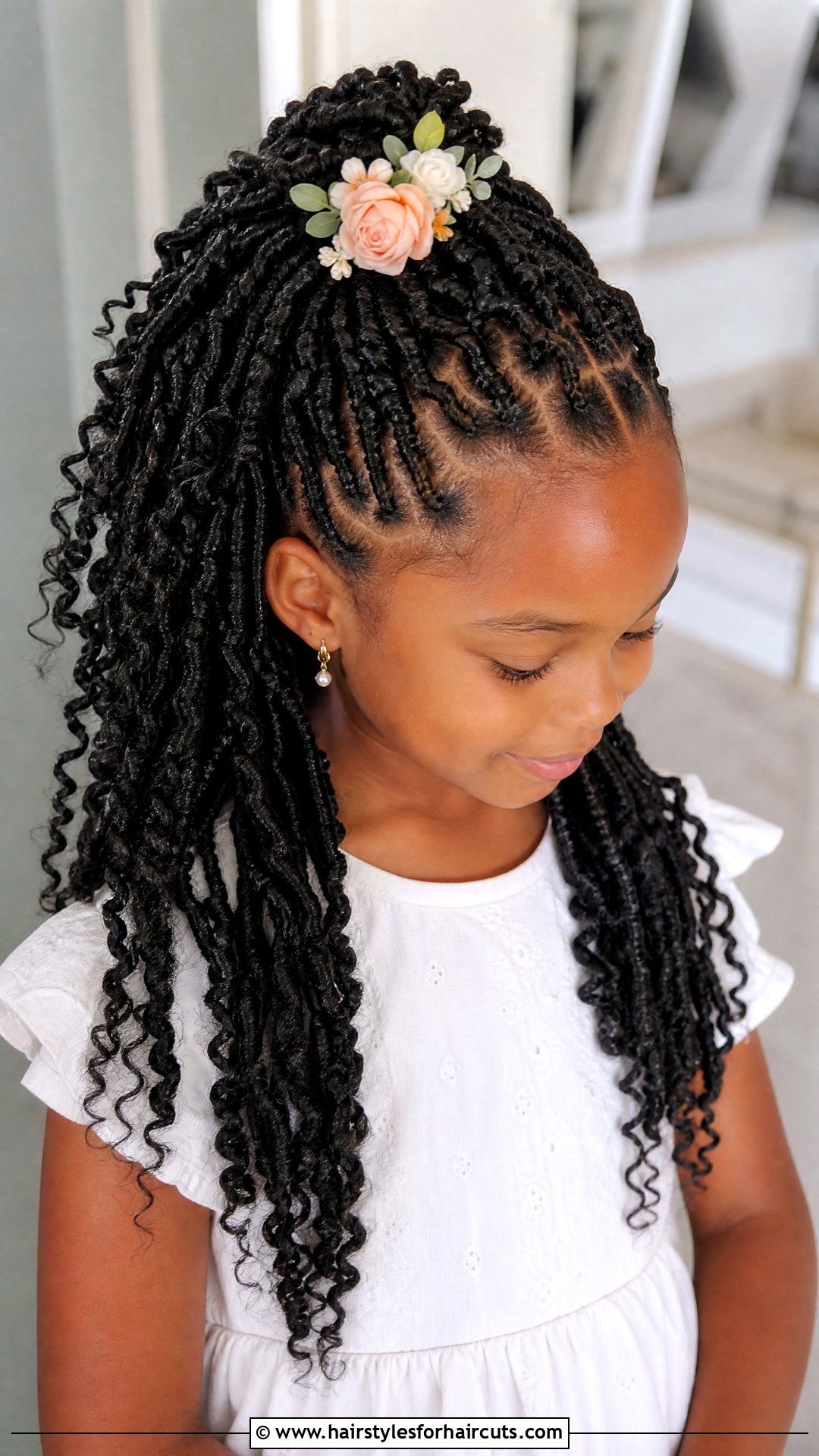 Passions Twists Half Up Style - 25 flower girl hairstyles for black hair - 25 flower girl hairstyles for black hair
