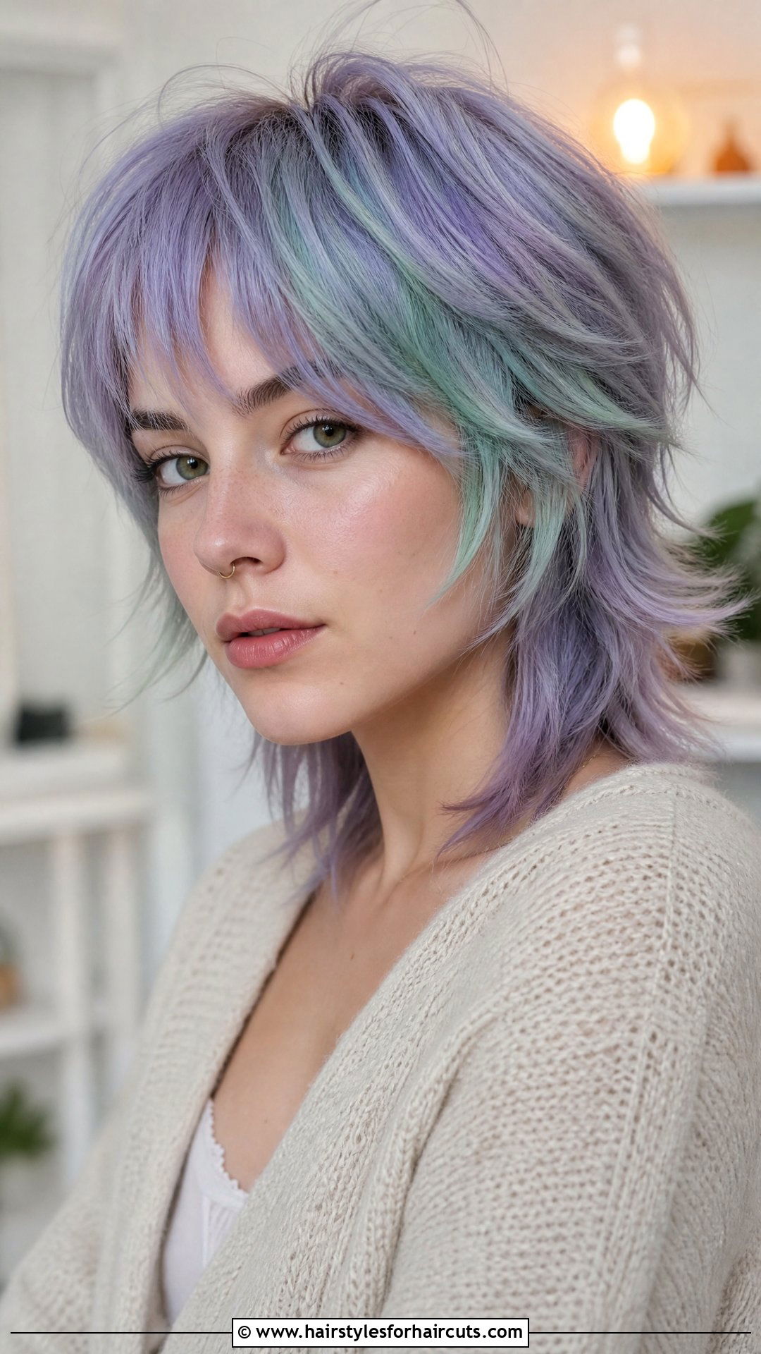 Pastel Colored Mullet Haircut - 25 mullet haircuts for straight hair - 25 mullet haircuts for straight hair