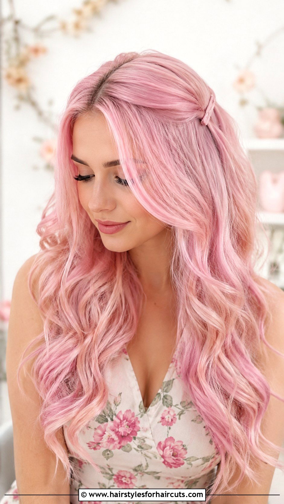Pastel Pink Long Wavy Clip In Hairstyle - 25 clip in hairstyles - 25 clip in hairstyles