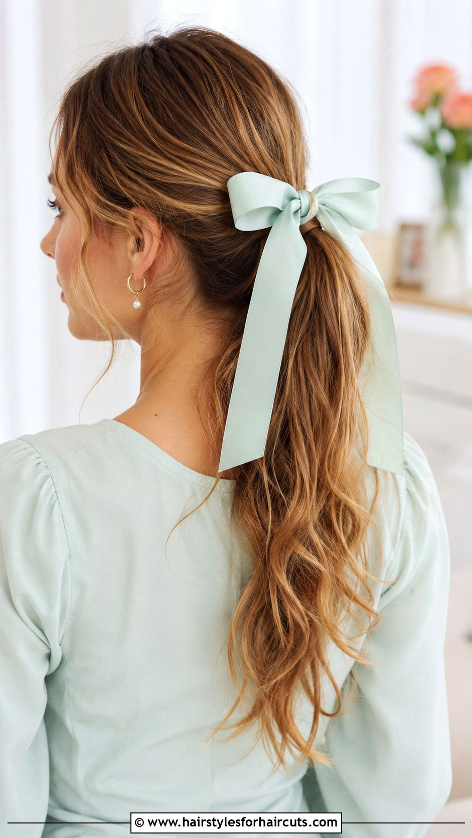 Pastel Ribbon Bow Ponytail - 25 easter hairstyles - 25 easter hairstyles