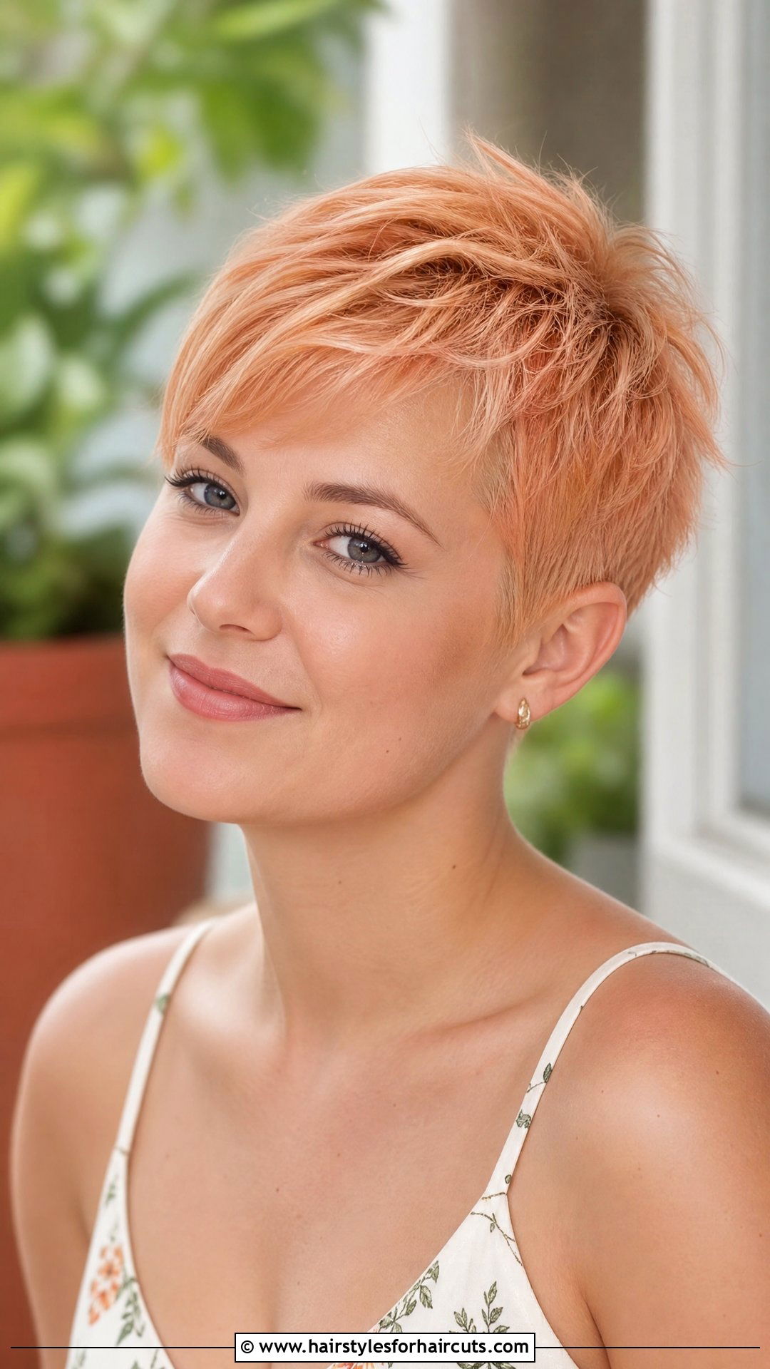 Peach Blonde Pixie Cut - 25 dyed hairstyles for black hair - 25 dyed hairstyles for black hair