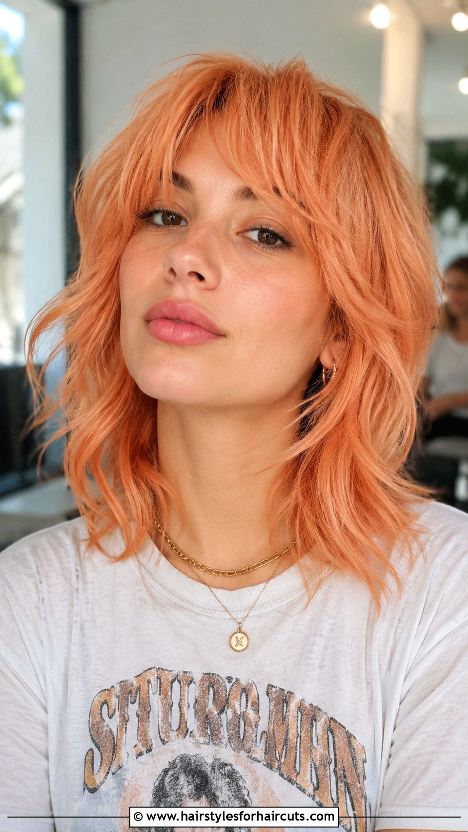 Peach Orange Shag - 25 colorful hairstyles - 25 colorful hairstyles