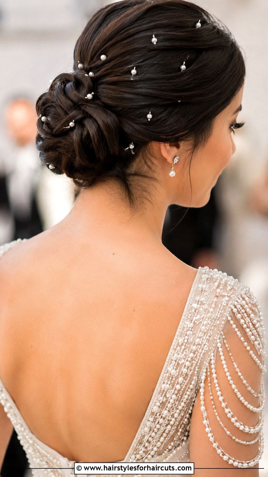 Pearl Accessorized Updo Wedding - 25 cute hairstyles for weddings - 25 cute hairstyles for weddings