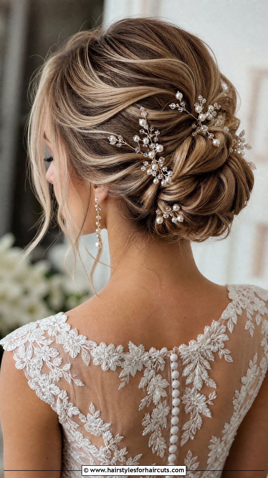 Pearl Bridal Updo - 25 pearl hairstyles - 25 pearl hairstyles