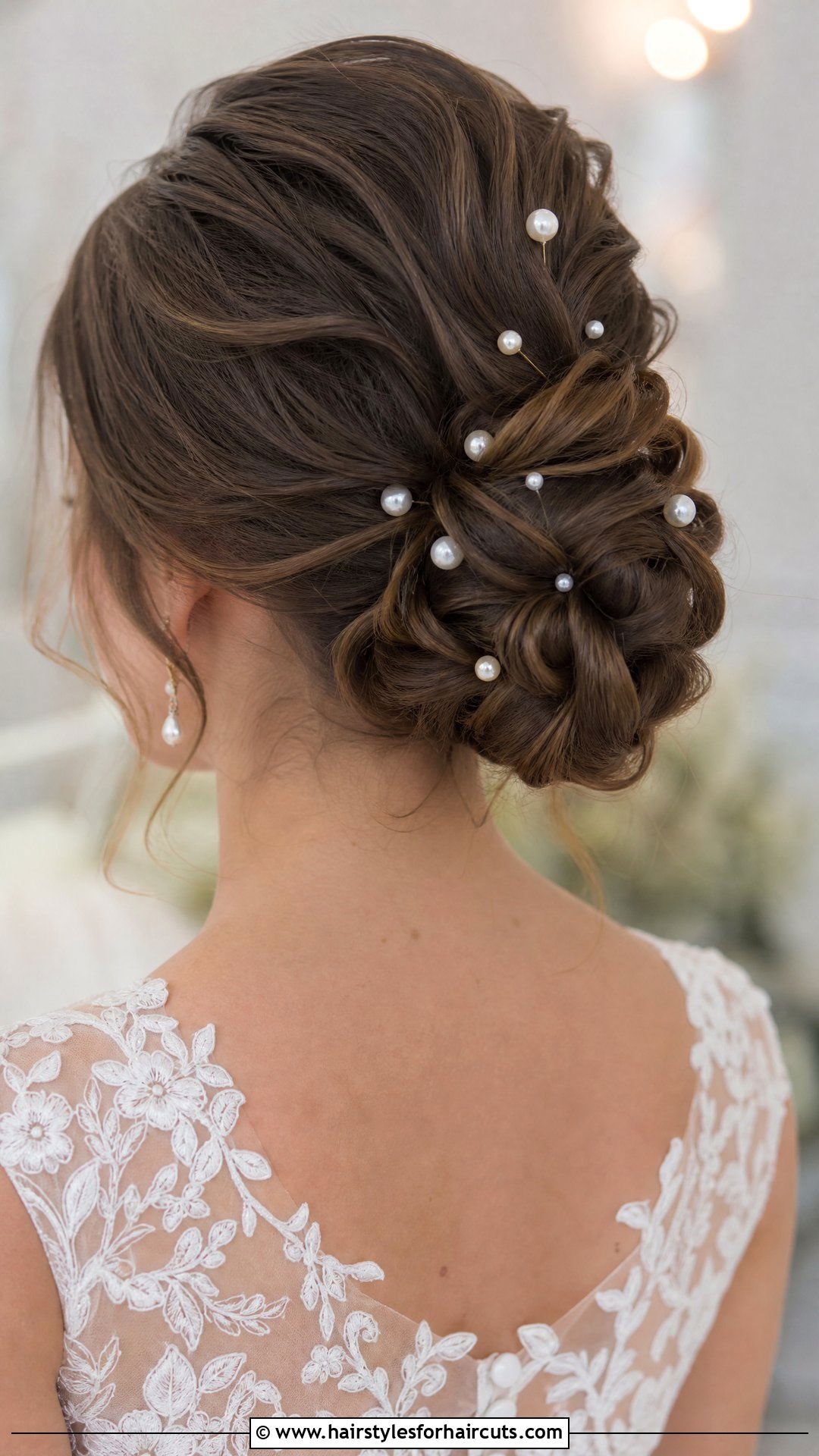 Pearl Bridal Updo - 25 hairstyles with pearls - 25 hairstyles with pearls
