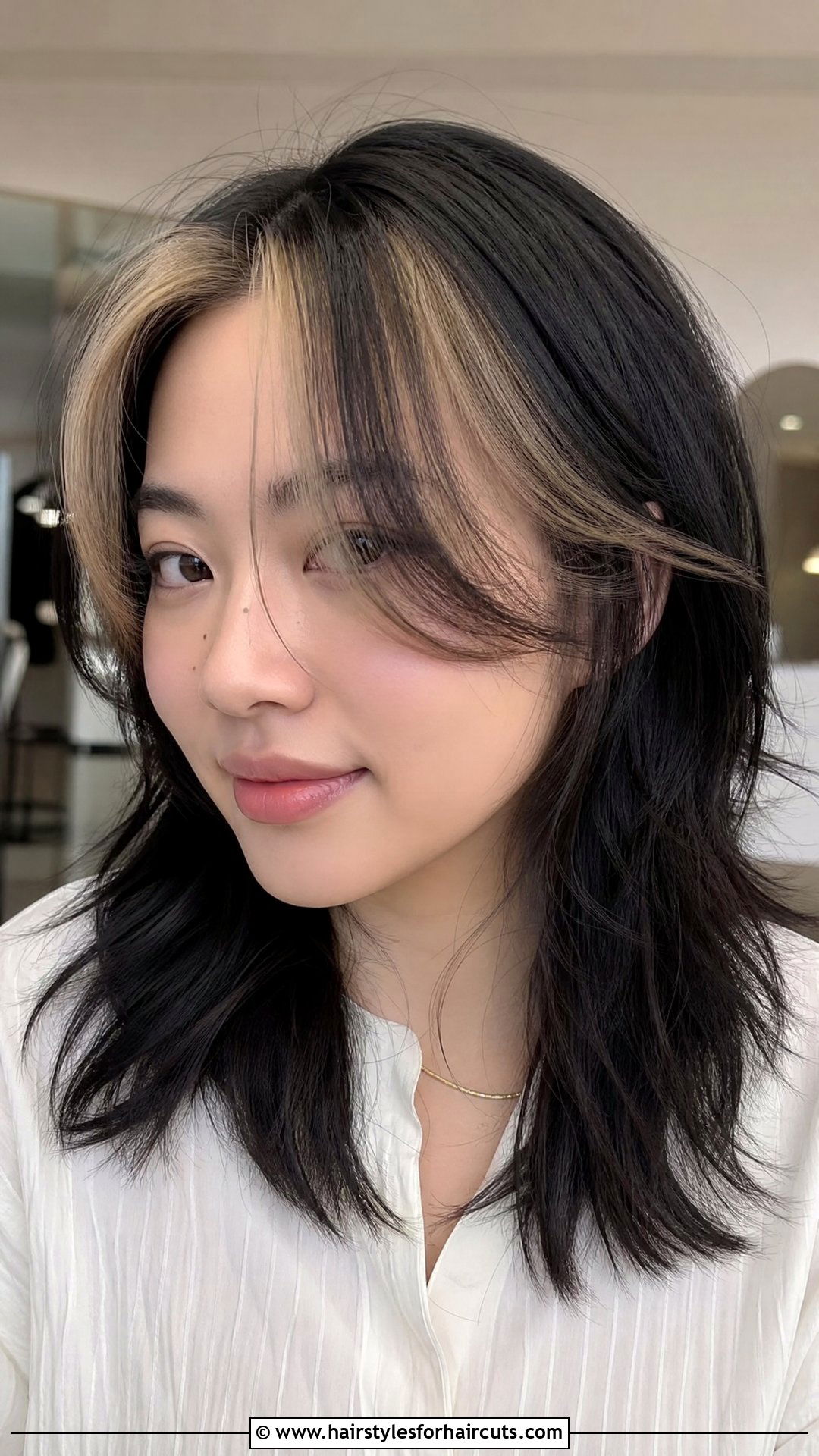 Peekaboo Bangs With Contrast Color - 25 peekaboo hairstyles - 25 peekaboo hairstyles