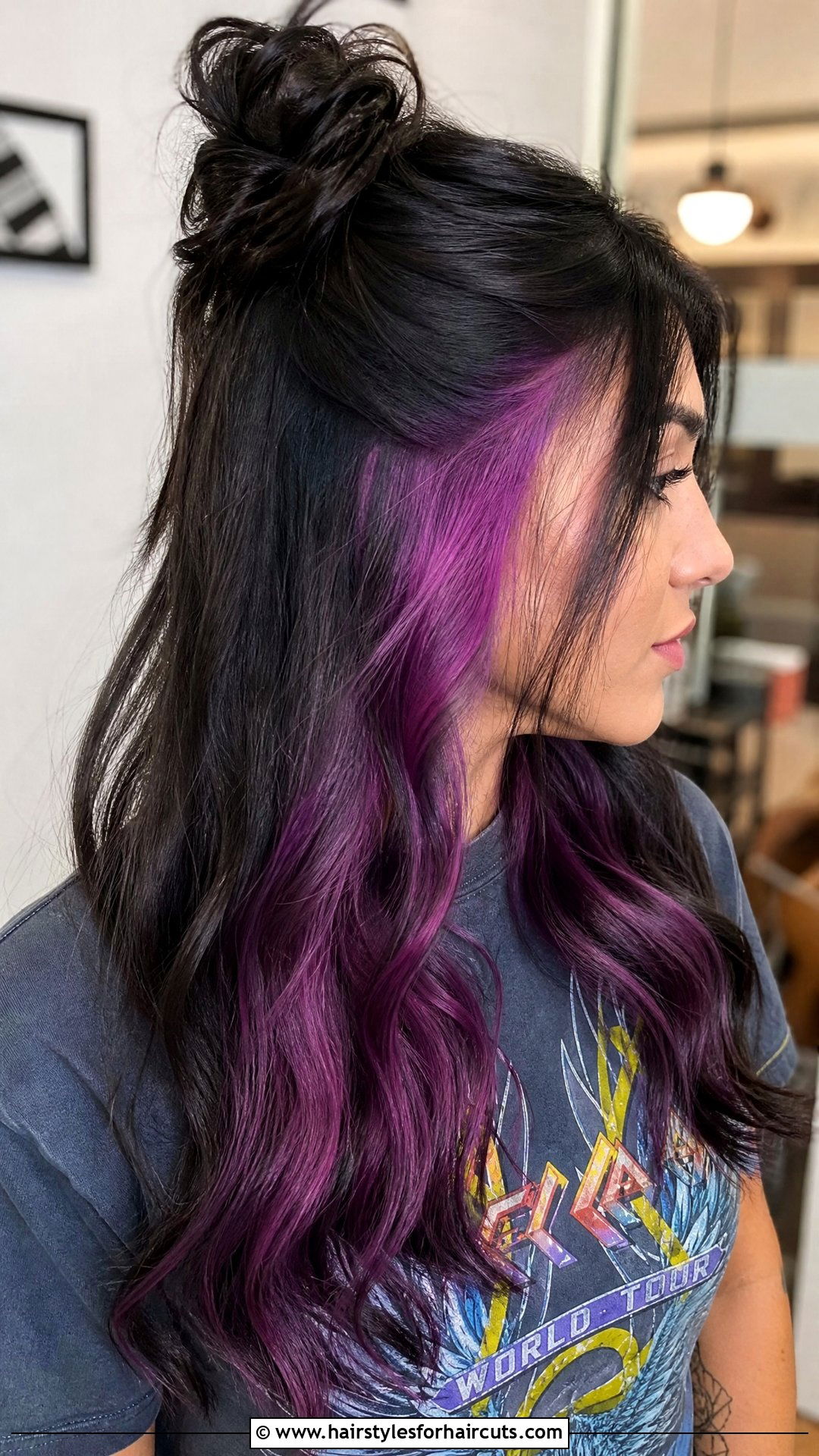 Peekaboo Highlights On Black Hair - 25 color hairstyles - 25 color hairstyles