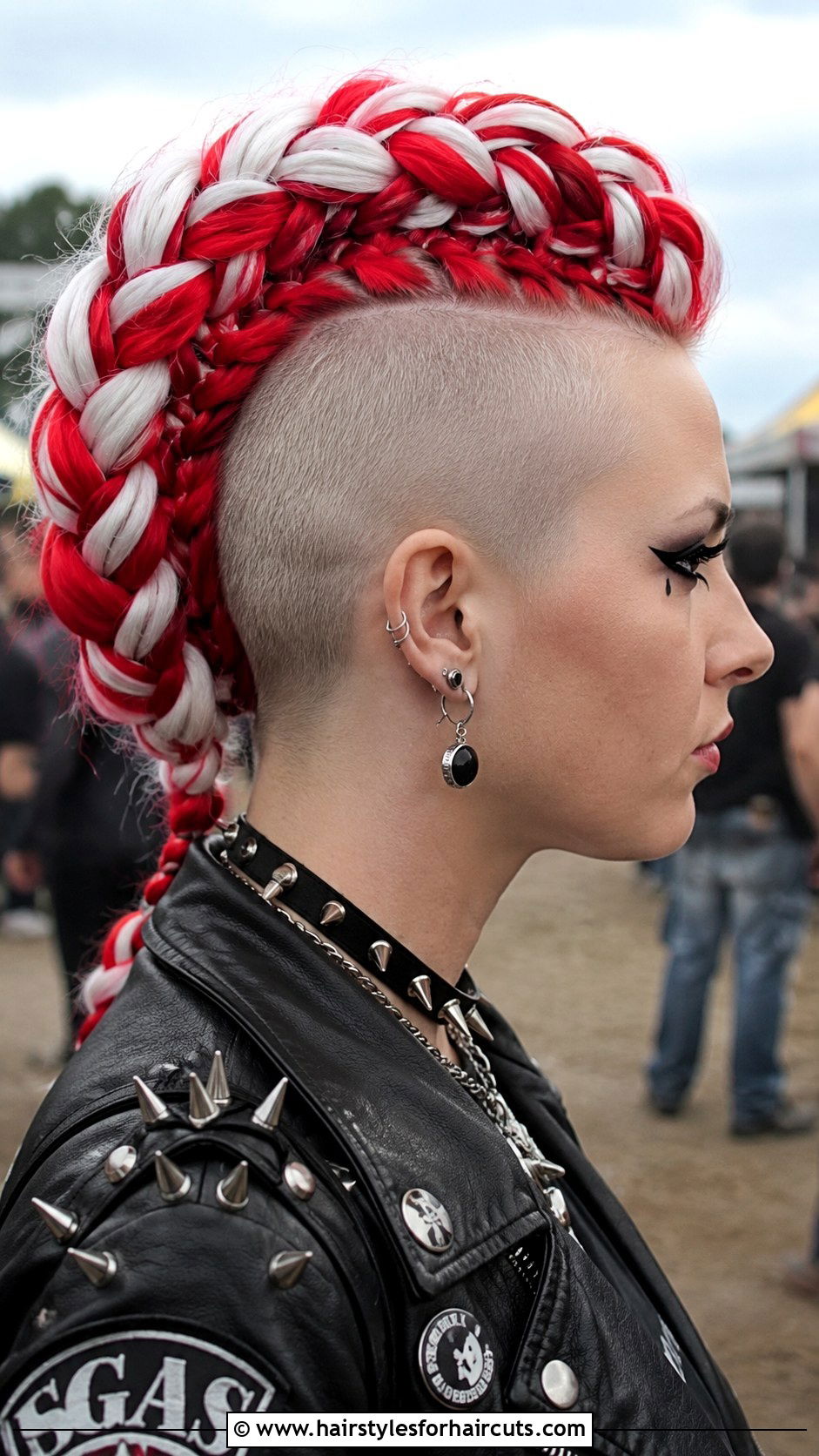 Peppermint Swirl Mohawk Braid - 25 candy cane hairstyles - 25 candy cane hairstyles