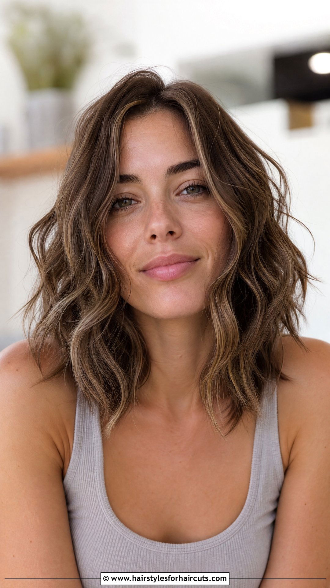 Piecey Medium Waves - 25 medium haircuts for women with thin hair - 25 medium haircuts for women with thin hair