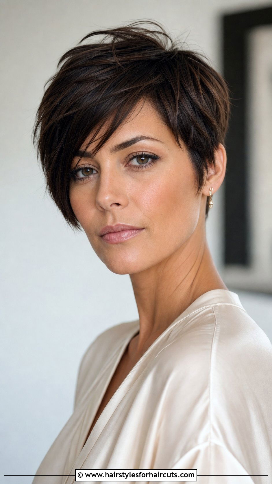 Piecey Pixie With Long Bangs - 25 haircuts for square face - 25 haircuts for square face