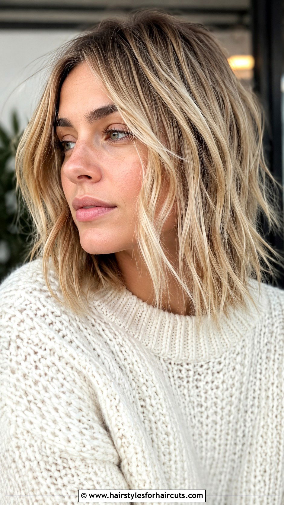 Piecey Textured Lob - 25 haircuts for white hair over 60 - 25 haircuts for white hair over 60