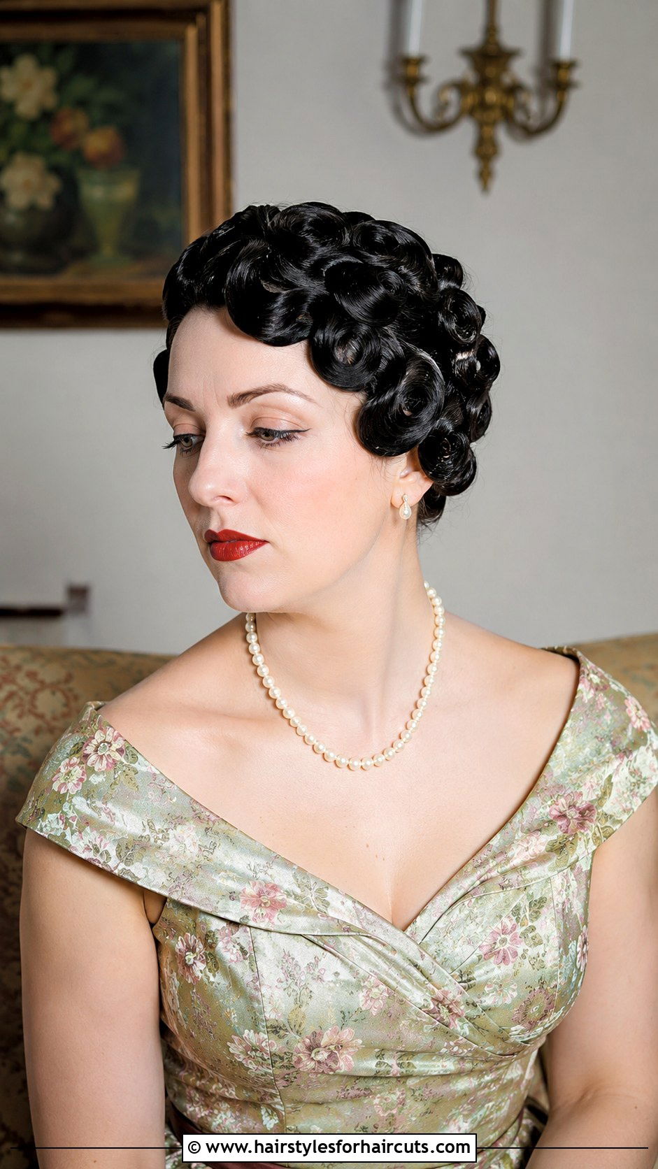 Pin Curl Updo - 25 50s updo hairstyles for long hair - 25 50s updo hairstyles for long hair