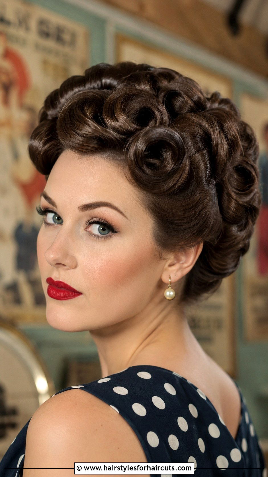 Pin Curls Updo Hairstyle - 25 christmas hairstyles - 25 christmas hairstyles